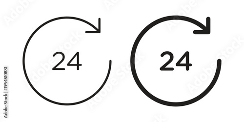 24 hours icon in line design. editable stroke icon vector. EPS10
