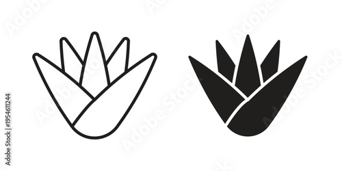 Aloe vera icon in line design. editable stroke icon vector. EPS10
