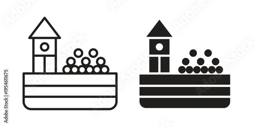 Ball pit icon in line design. editable stroke icon vector. EPS10