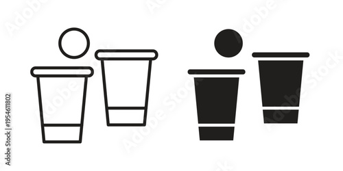 Beer pong icon in line design. editable stroke icon vector. EPS10