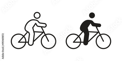 Bicycle rider icon in line design. editable stroke icon vector. EPS10