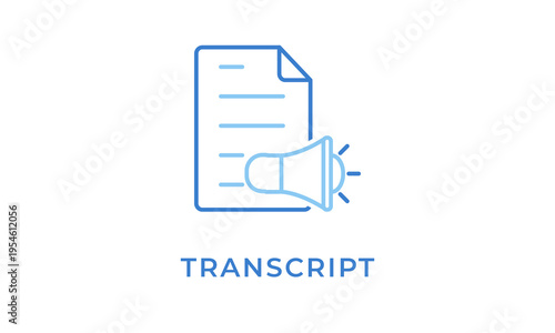 Transcript vector icon isolated on white background