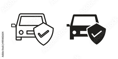 Car insurance icon in line design. editable stroke icon vector. EPS10