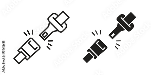 Car seat belt icon in line design. editable stroke icon vector. EPS10