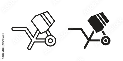 cement mixers icon in line design. editable stroke icon vector. EPS10