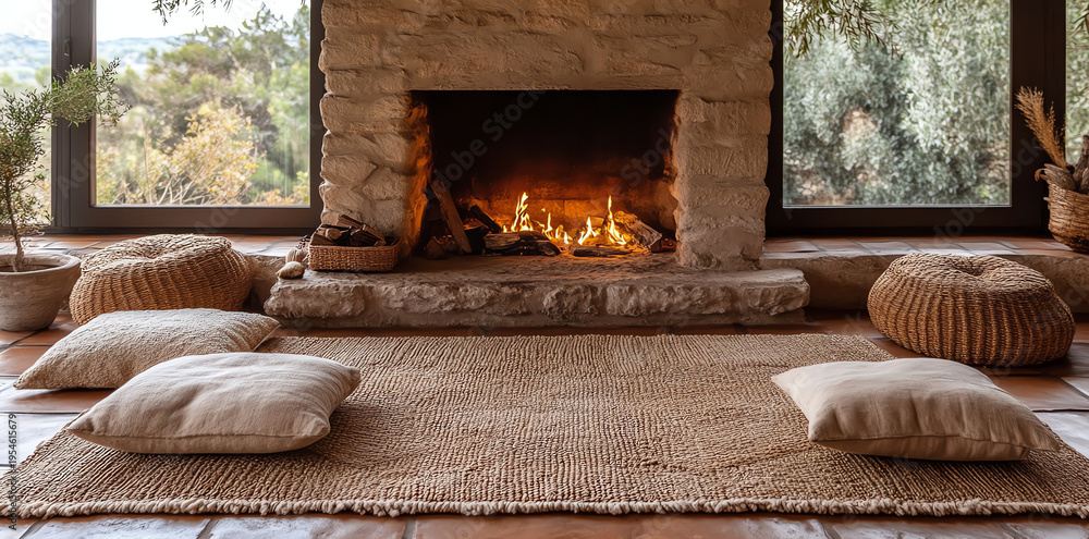 Fototapeta premium Living Room Fire Place