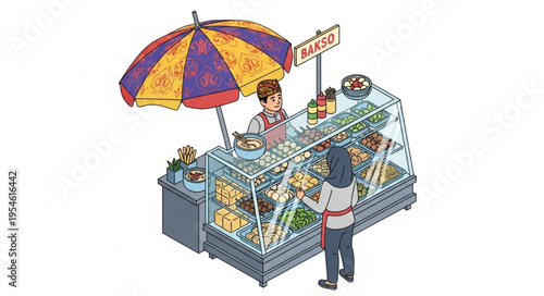 Man sells original food in 4k ultra hd video for commercial use at outdoor market