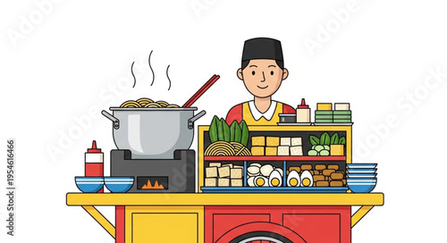 A chef prepares original content in an ultra hd 4k video for commercial use at a street food stall