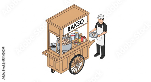 Indonesian Bakso Cart - A Culinary Delight and Street Food Icon.