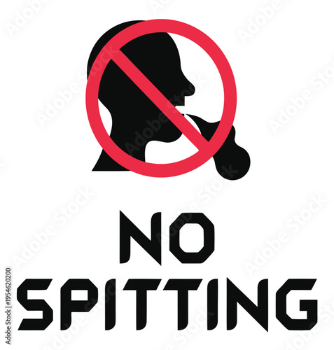 no spitting warning sign illustration design.