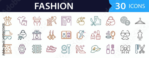 Fashion and Apparel Icons A Comprehensive Collection of Style and Accessory Graphics