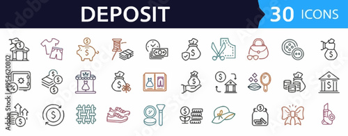 Deposit Icons A Collection of Financial, Shopping, and Savings Related Graphics