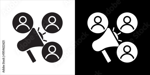 Public Relation Icon Sheet Black And White