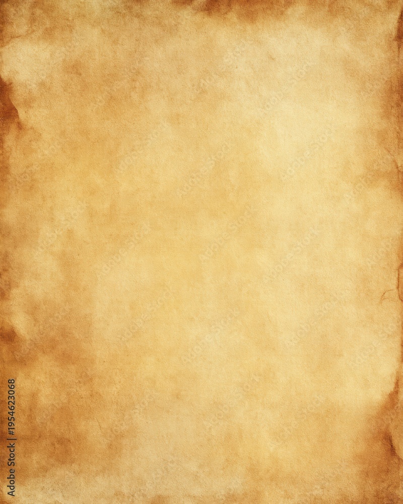 Fototapeta premium Light yellow-brown parchment background with vintage distressed edges and soft gold undertones, simple and antique.
