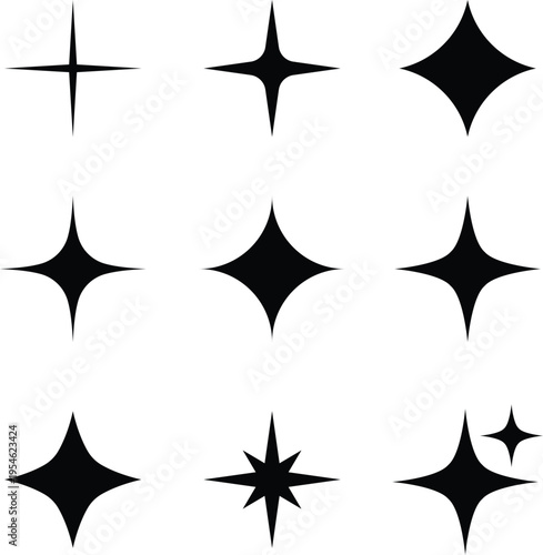 Star sparkle set isolated