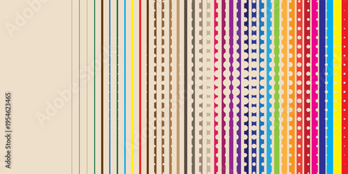Abstract retro 70s background vector. Colorful vintage 1970 grunge stylish wallpaper with lines, stripes shapes. Illustration design suitable for poster, banner, decorative, wall art.