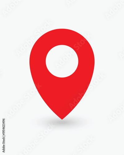 Red location pin with shadow