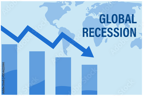 Global recession finanical crisis vector illustration