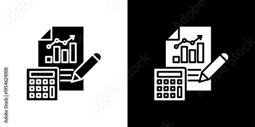 Accounting Icon Sheet Black And White