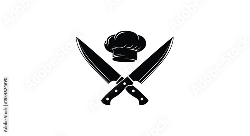 Chef s hat and crossed knives create a culinary design silhouette