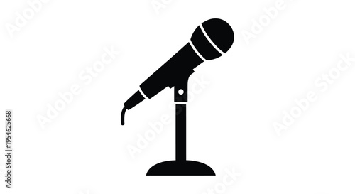 Black microphone on a stand a striking visual silhouette