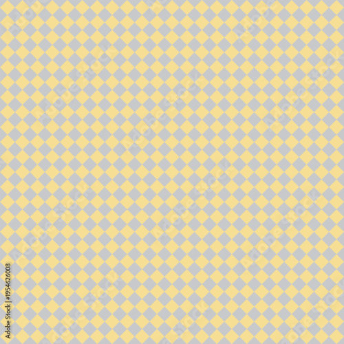 Seamless pale yellow and light gray geometric diamond grid pattern. Modern tiling background for wallpaper, packaging, textile, branding, and web design.