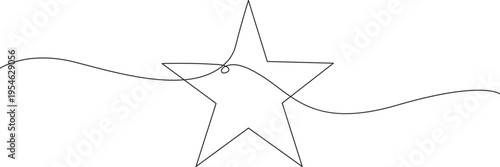 Star icon line continuous drawing vector. One line Infinity Star icon vector background. Star icon. Continuous outline of a Star. one line drawing three stars continuous handdrawn minimalism decorativ