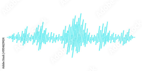 A digital blue technology background featuring a frequency spectrum wave vector and audio equalizer graph illustration for modern music and data market display