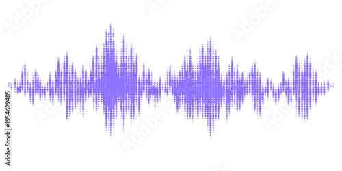 Blue digital audio waveform illustration featuring a technology equalizer pulse and electronic music frequency spectrum design on a studio recording background