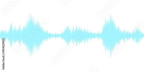 Blue digital vector illustration of an abstract cardiogram and music soundwave equalizer designed as a grass field pattern for audio technology