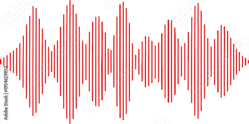 фотографія Digital illustration of red hearts on a white background featuring a blue audio