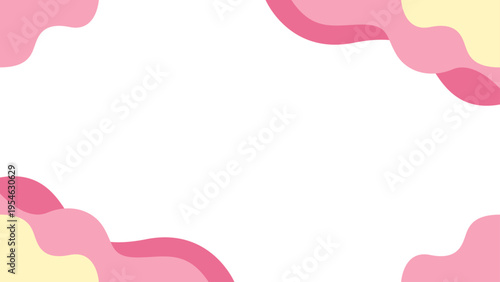 春を感じる抽象的な幾何学模様のフレーム 16:9サイズ