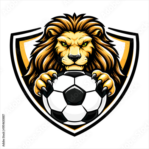 lion head with shield