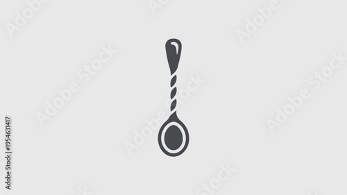 A minimalist icon of a cocktail stirrer with a twist on a clean background symbolizing mixology and drink preparation
