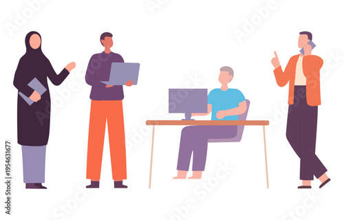 Large collection of diverse people characters. Men and women of different professions, ages and cultures in flat design.