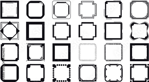 Collection of decorative square borders and frames