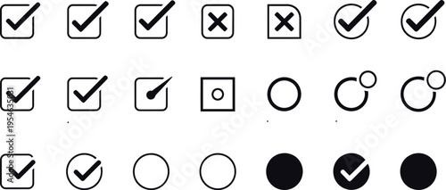 Checkmark and X Mark Icons Collection