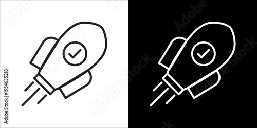 Rocket  Icon Sheet Black And White