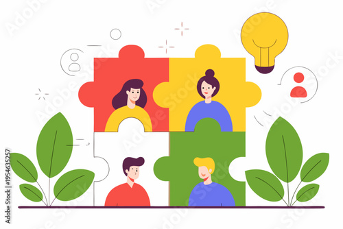 Collaboration and teamwork through puzzle-solving and communication