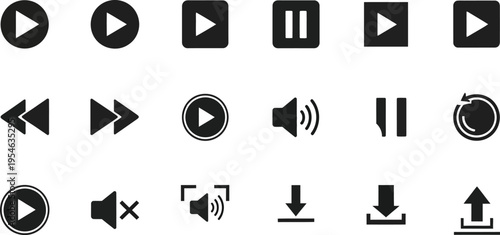 Various Multimedia Player and Control Icons