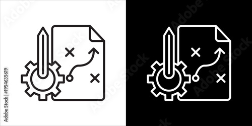 Strategy Icon Sheet Black And White