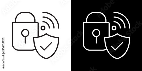 Anti Theft Icon Sheet Black And White