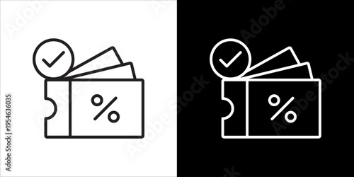 Coupon Icon Sheet Black And White