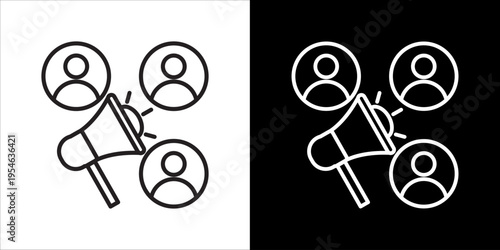 Public Relation Icon Sheet Black And White