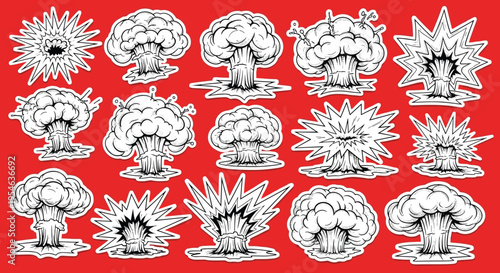 Collection of various explosion graphics.