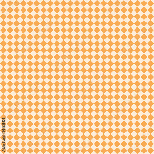 Seamless orange and cream geometric diamond grid pattern. Modern tiling background for wallpaper, packaging, textile, branding, and web design.