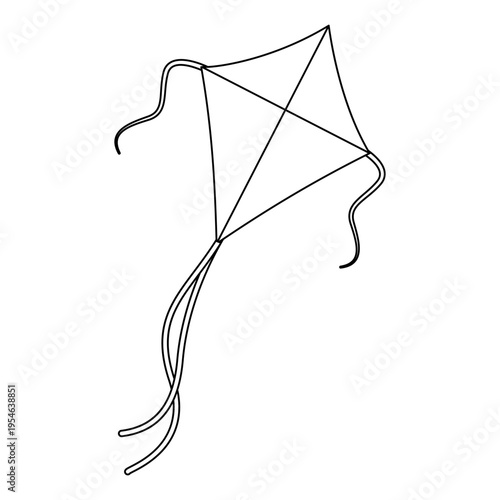 Kite vector icon. childhood illustration sign. beautiful symbol.