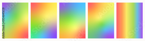Foto Set of vector queer gradients in rainbow flag colors