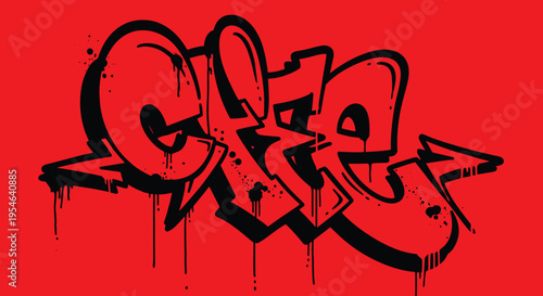 Graffiti art in black color.