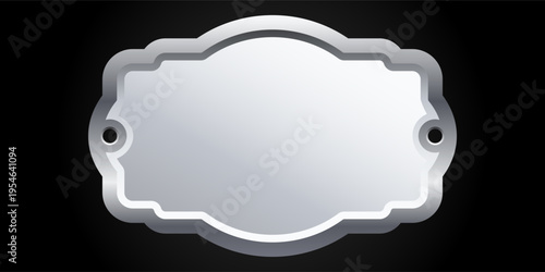 Vector blank gold metal plaques in various vintage shapes with decorative edges. Metal labels for awards, door signs, and engraving. Element for your design.